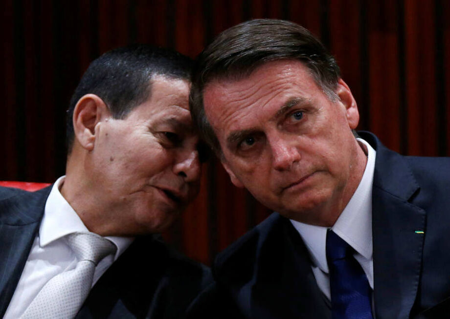 O presidente Jair Bolsonaro e seu vice, Hamilton Mourão