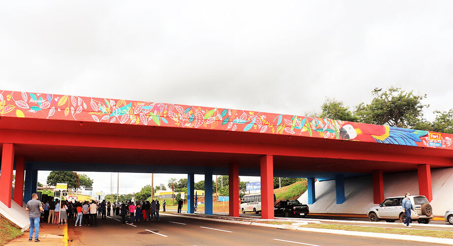 Supermercado Comper e Fort Atacadista são os apoiadores da iniciativa da Secretaria Municipal de Cultura e Turismo de Campo Grande (Sectur). O viaduto da UFMS foi o segundo a compor o projeto.