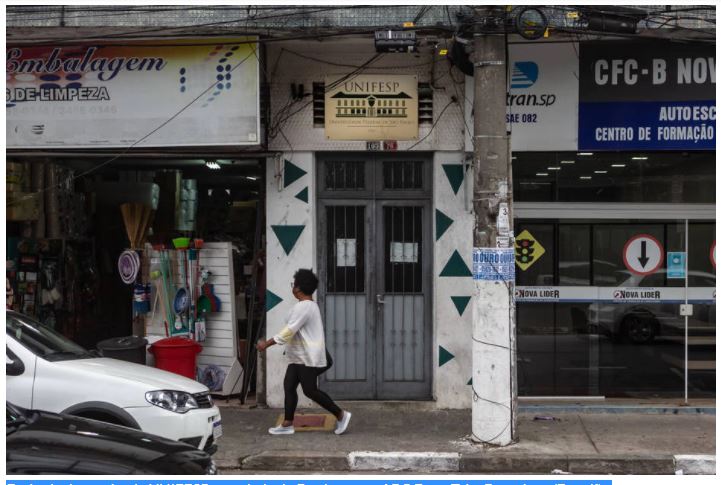 Fachada do predio da UNIFESP na cidade de Diadema, no ABC