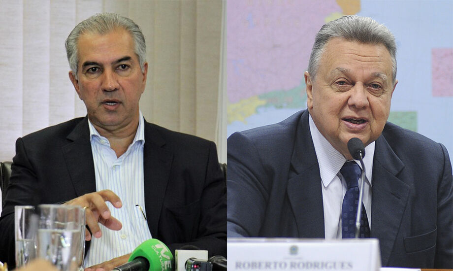 O governador Reinaldo Azambuja e o ex-ministro Roberto Rodrigues