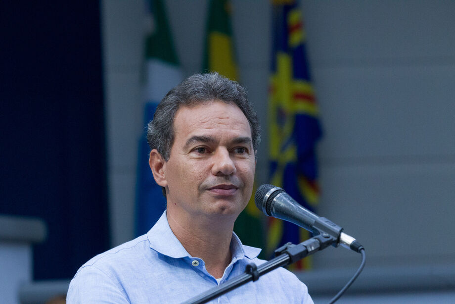 O prefeito Marquinhos nesta manhã (31)