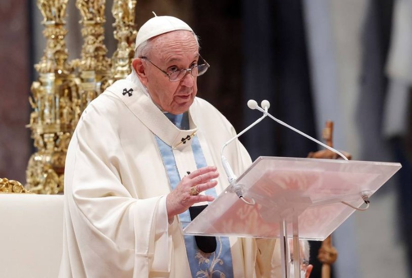 Papa Francisco na missa na Basílica de São Pedro