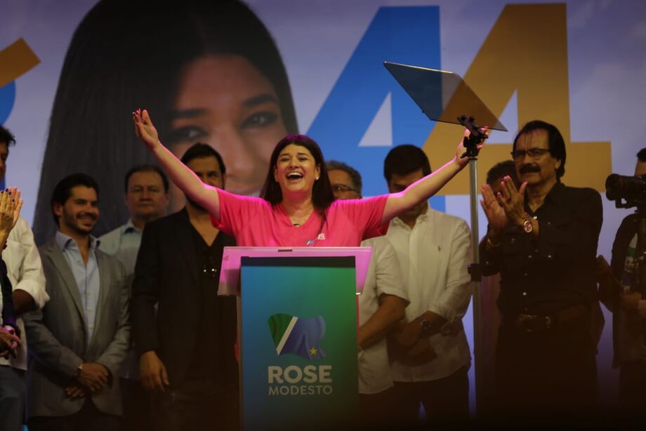 Rose Modesto durante o evento de sua filiação ao União do Brasil