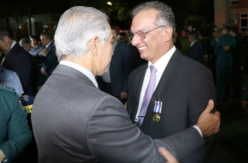 Governador Azambuja e o presidente do TJMS, Carlos Contar