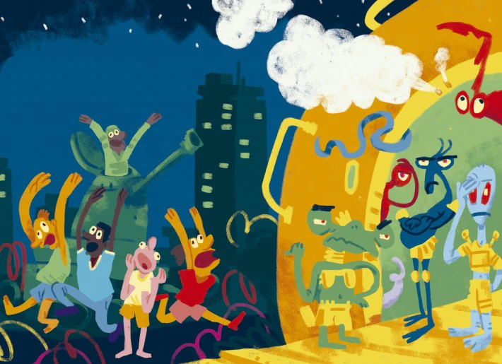 Ilustração de Rodrigo Chedid para o livro 'Aliens: A Lição'.