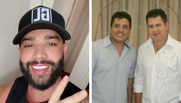 O cantor Gusttavo Lima e a dupla Bruno e Marrone