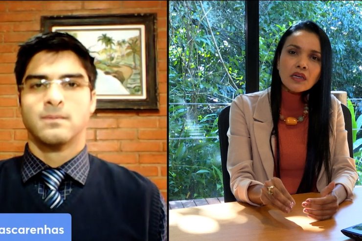 A consultora legislativa Doriane Gomes Chamorro entrevista o procurador do Estado Caio Mascarenhas