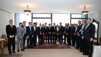 Deputado Arthur Lira, presidente da Câmara dos Deputados participa do café da manhã com lideranças da Casa e com o presidente do STF Luiz Fux para discutirem a relação entre os Poderes