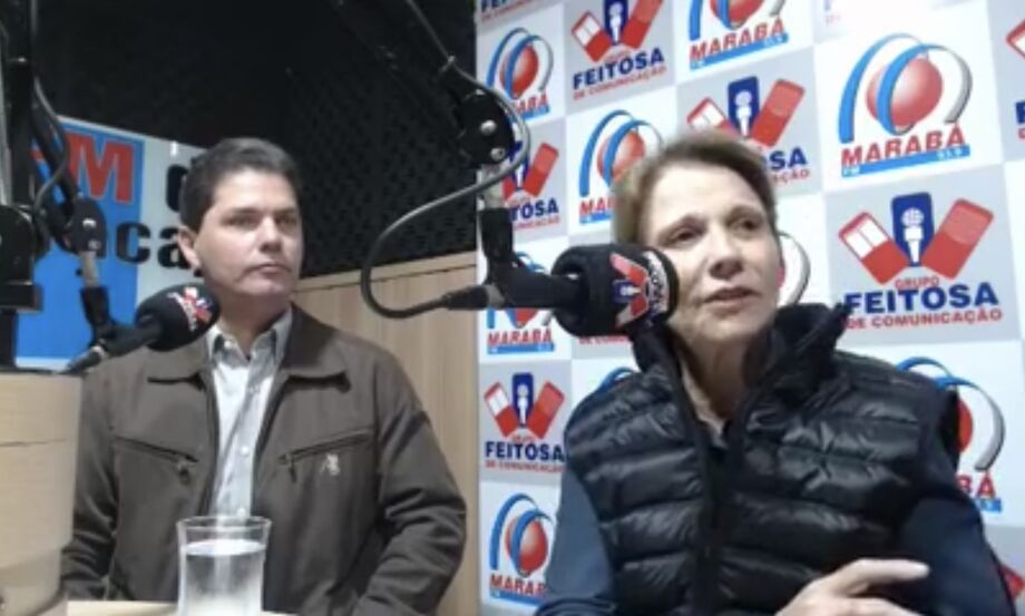 Prefeito de Maracaju, Marcos Calderan, acompanhou a pré-candidata Tereza Cristina, durante entrevista na Marabá FM.