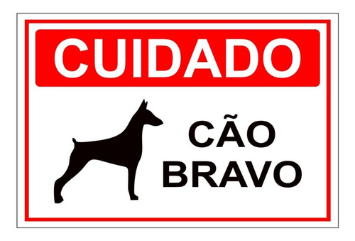Placa Cuidado Cão Bravo