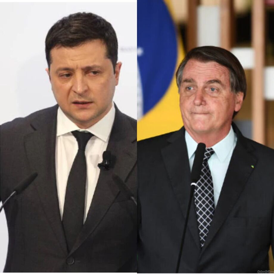 Volodomir Zelenski e Jair Bolsonaro