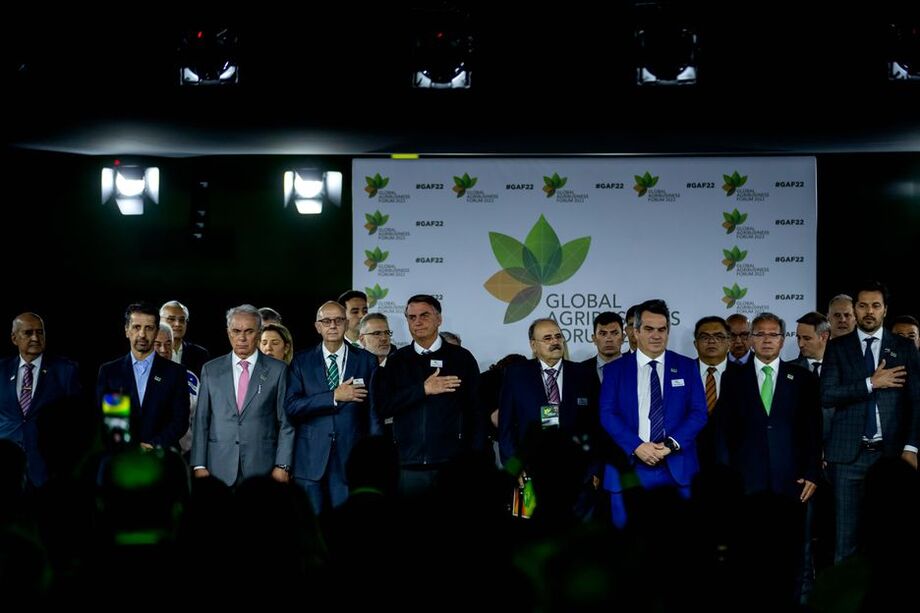 Presidente Jair Bolsonaro participou de evento em São Paulo acompanhado de vários ministros