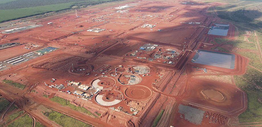 Vista aérea das obras