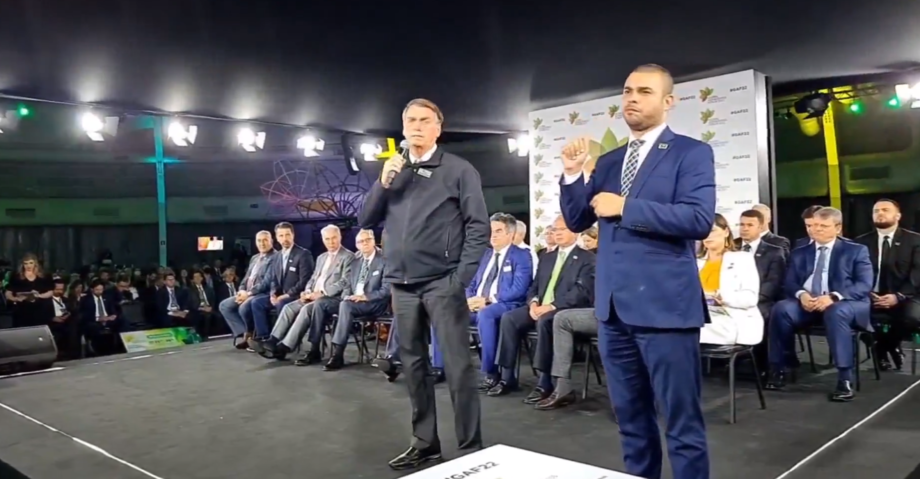 Jair Bolsonaro durante cerimônia de Abertura do Global Agribusiness Forum 2022.