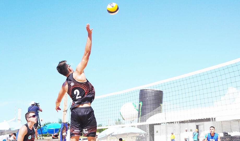 Os jogadores de volei
