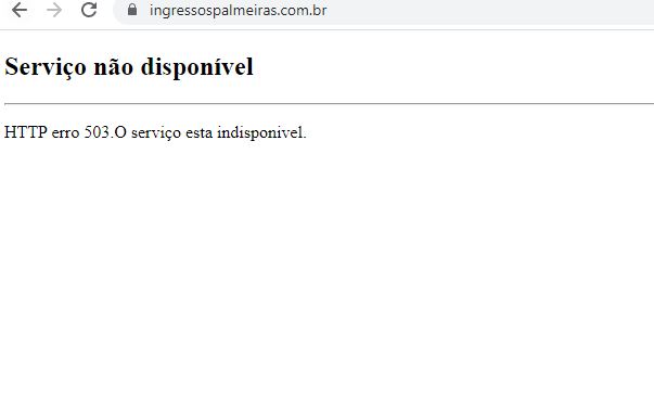 O site está fora do ar