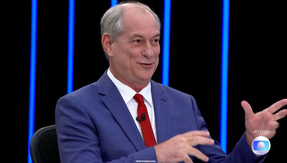 O ex-ministro Ciro Gomes durante sabatina no Jornal Nacional