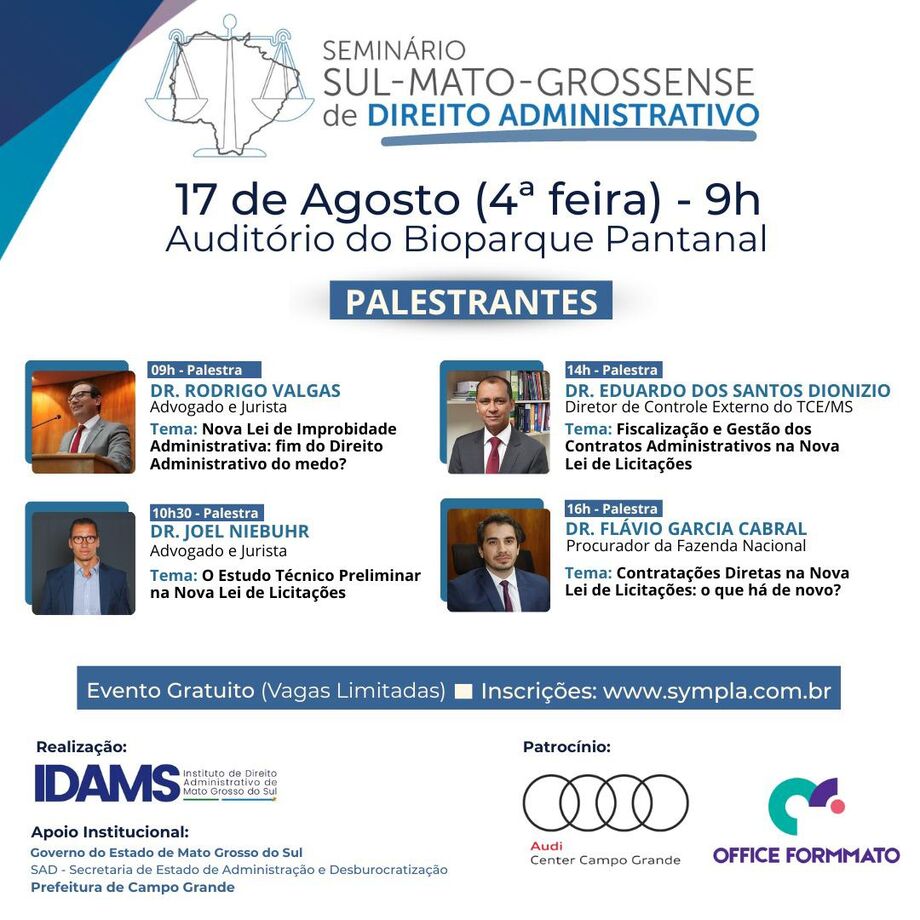 A palestra acontece no dia 17 de agosto