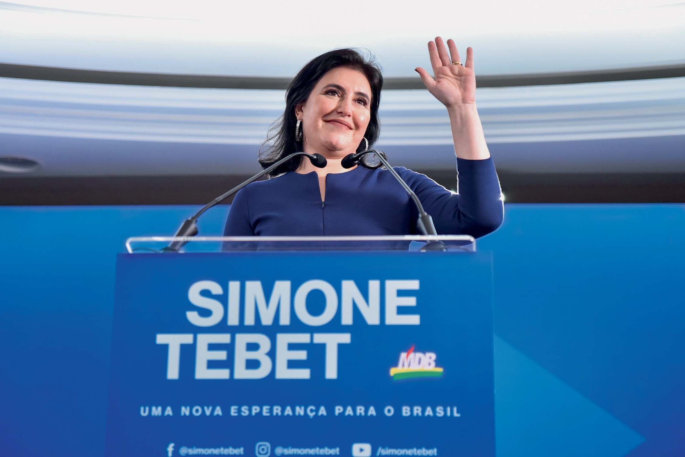 A candidata à Presidência da República Simone Tebet (MDB)