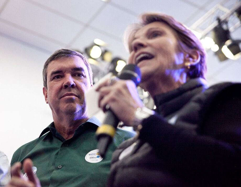 Os candidatos Eduardo Riedel e Tereza Cristina