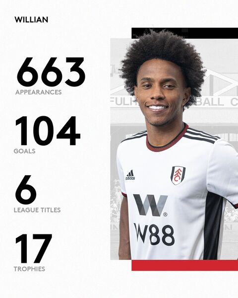 Fulham anuncia acordo de um ano com ex-corintiano Willian: 'Feliz por estar aqui'