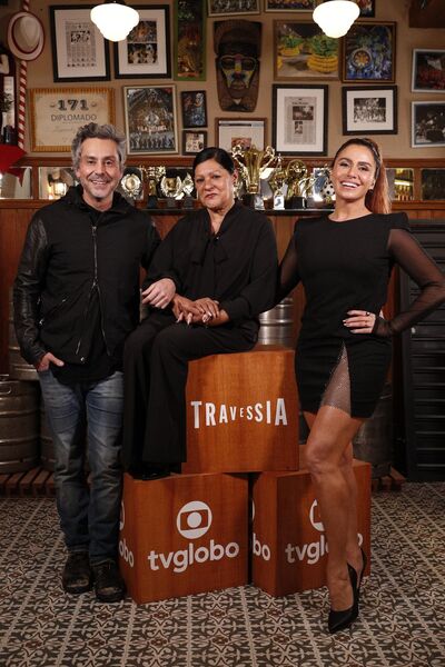 Alexandre Nero , Luci Pereira e Giovanna Antonelli, no lançamento de 'Travessia', no Rio de Janeiro