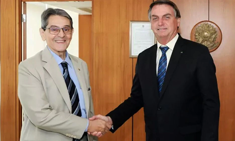 Presidente do PTB, Roberto Jefferson, em encontro com o presidente Jair Bolsonaro em Brasília