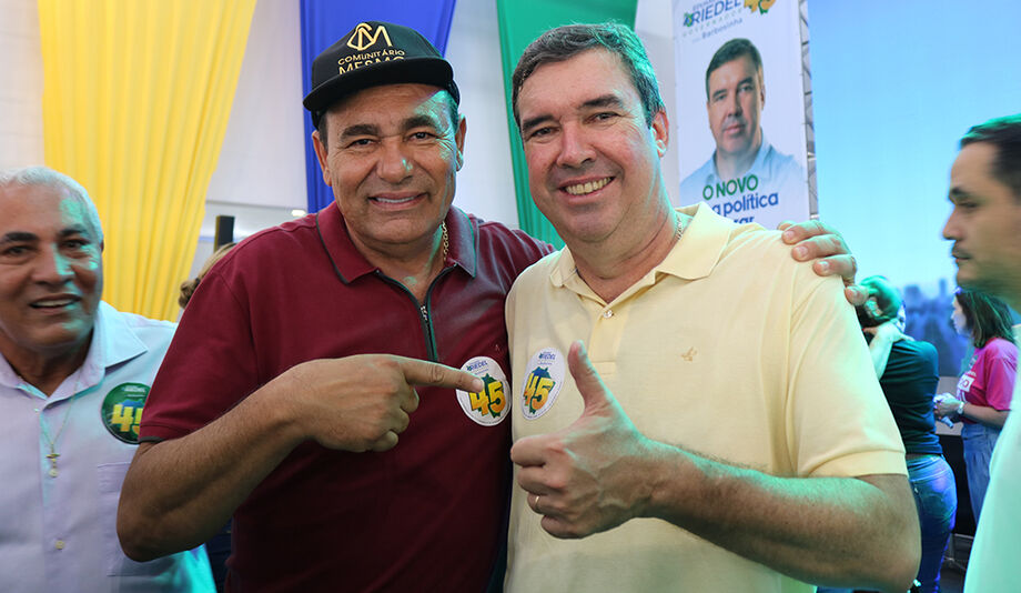 Vereador Carlão e o candidato Eduardo Riedel