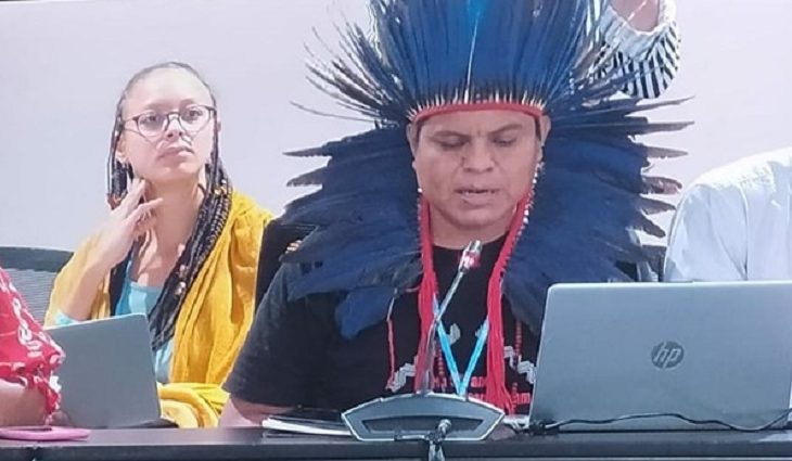 O acadêmico da Universidade Estadual de Mato Grosso do Sul (UEMS), Jânio Avalo, da etnia Kaiowá, participou da COP 27