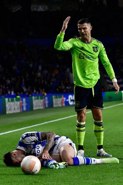 Cristiano Ronaldo não gostou da postura de Diego Rico durante jogo pela Liga Europa