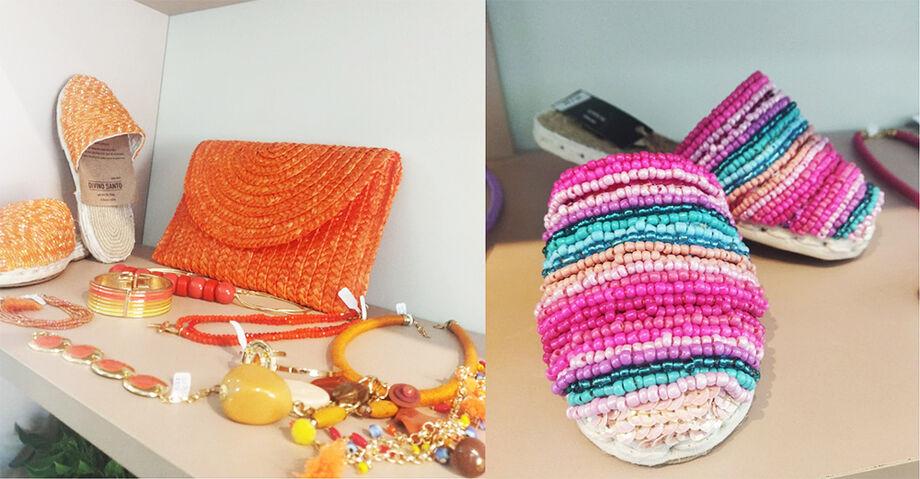 Loja Divino Santo, também de Campo Grande, comercializa alpargatas bordadas a mão, acessórios, bolsas, saída de praia e chinelos customizados