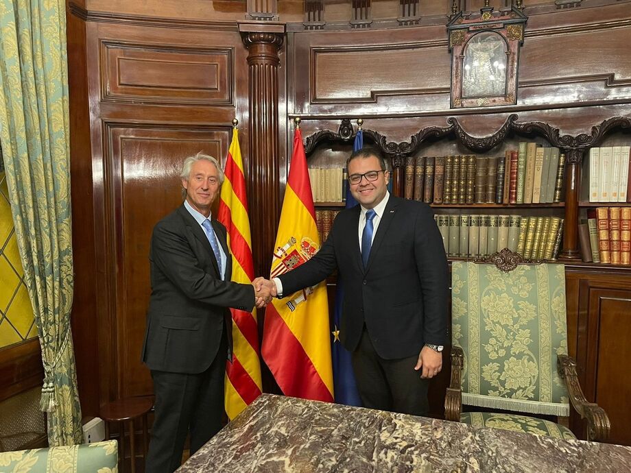 Alan Guedes e o presidente da Câmara de Comércio da Catalunha, Javier Mirallas