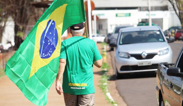 Manifestante em Campo Grande