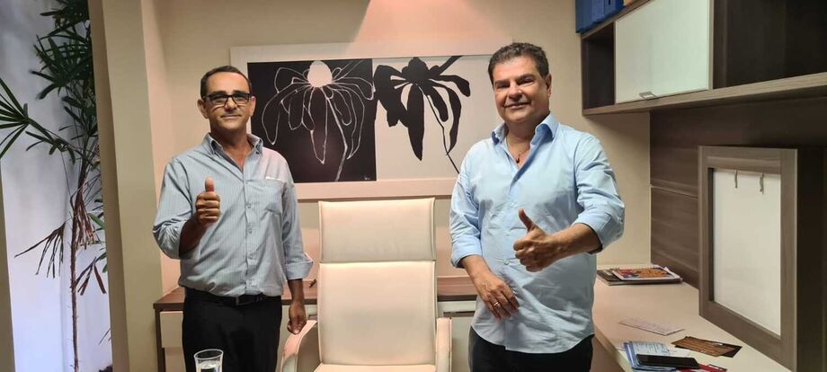 O senador Nelsinho Trad (PSD/MS) e o vereador Gerson Rezende de Oliveira (PSD).