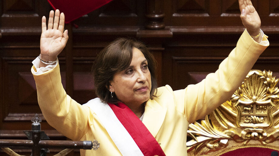 A presidente peruana Dina Boluarte