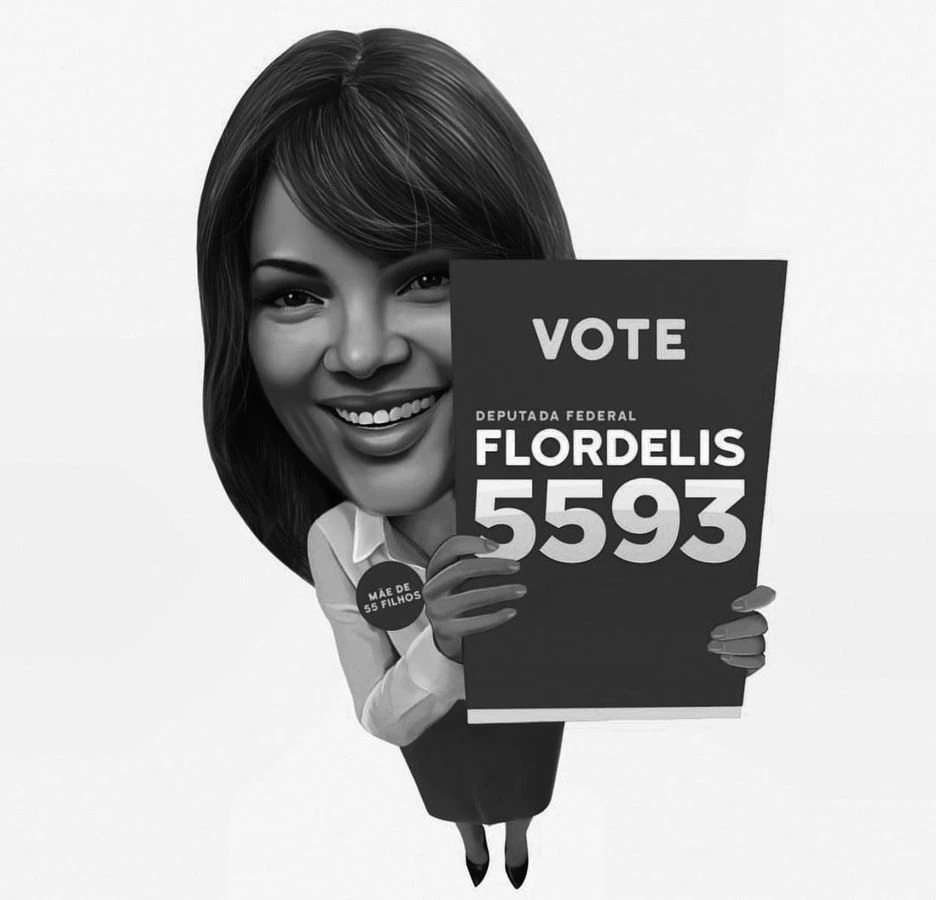 Santinho da ex-deputada federal Flordelis, condenada a mais de 50 anos de cadeia