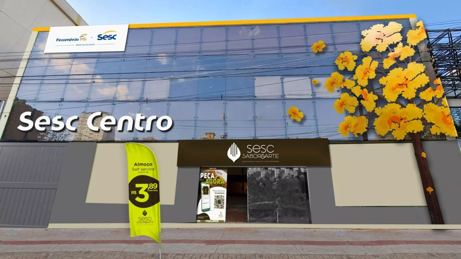 Trabalhadores do comércio terão novo espaço para refeições com inauguração de restaurante do Sesc