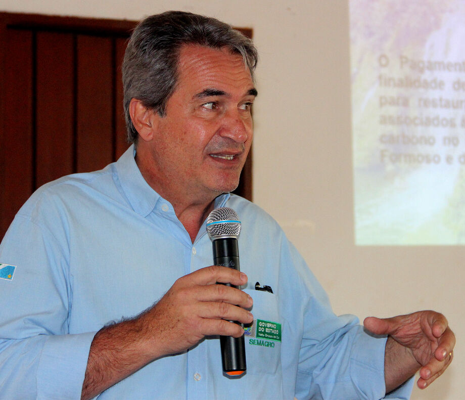 Rogério Beretta, da Semadesc, apresenta iniciativas do governo para a preservação dos rios em Bonito, um dos principais destinos turísticos de Mato Grosso do Sul.