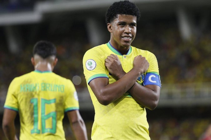 Andrey Santos foi um dos grandes destaques da seleção brasileira na conquista do Sul-Americano Sub-20