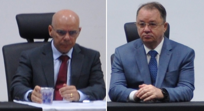 Delegado Agnaldo Mendonça Alves toma posse como novo superintendente regional da Polícia Federal em Mato Grosso do Sul, em cerimônia prestigiada pelo vice-presidente do TJMS, Des. Dorival Renato Pavan.