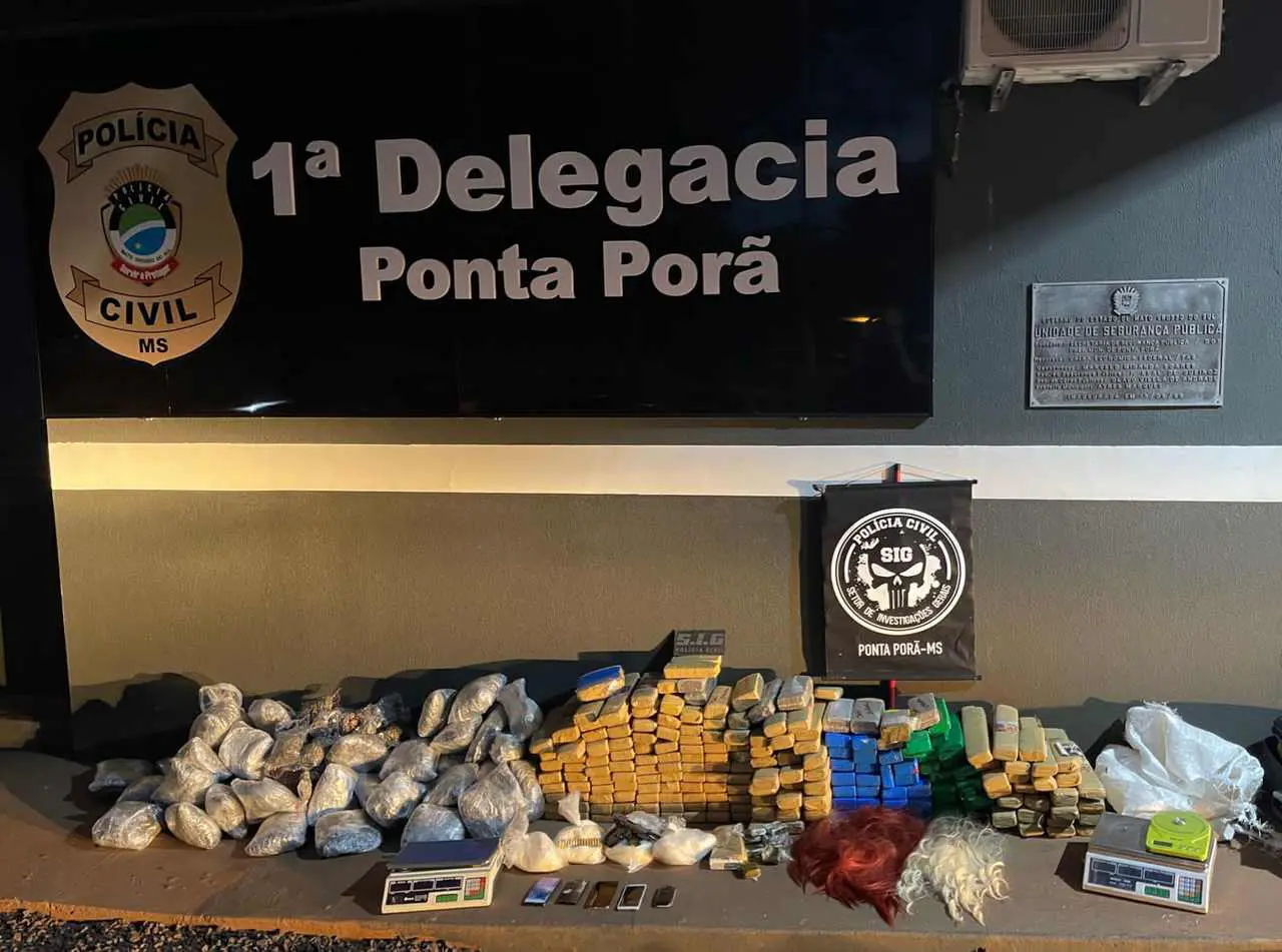 Drogas foram levas para a 1ª DP de Ponta Porã