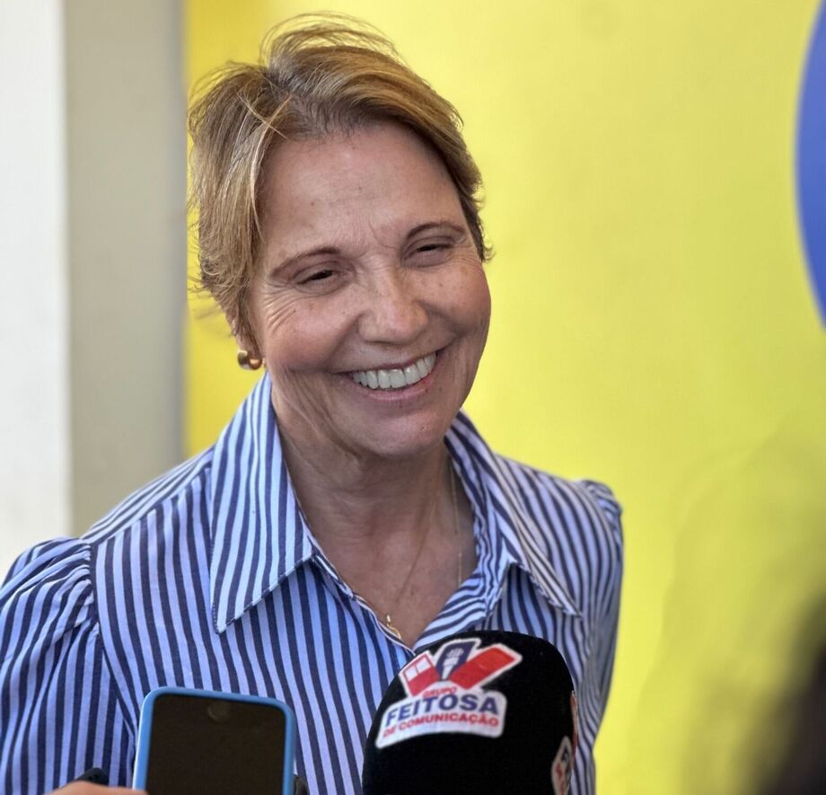 A senadora Tereza Cristina (PP) em entrevista nesta tarde