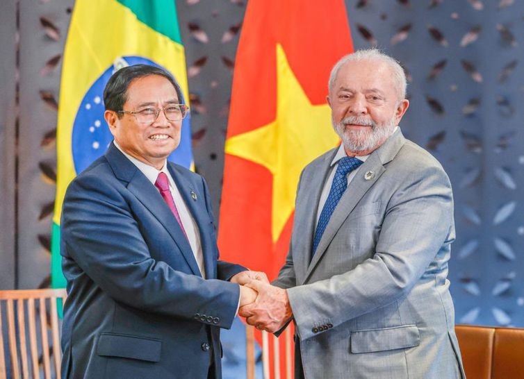 Presidente da Republica, Luiz Inacio Lula da Silva durante encontro com o primeiro ministro do Vietnã, Phạm Minh Chính.
