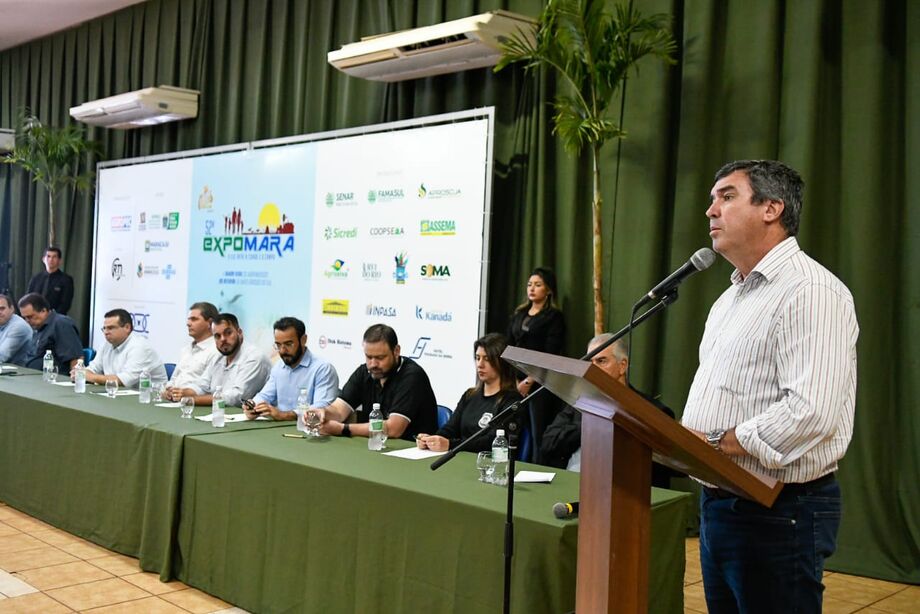 Governador Eduardo Riedel participou abertura da 52ª edição da Feira Agropecuária de Maracaju (Expomara)