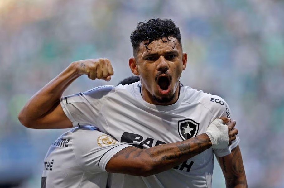 Tiquinho Soares, artilheiro do Brasileirão, garantiu a vitória para o Botafogo sobre o Palmeiras