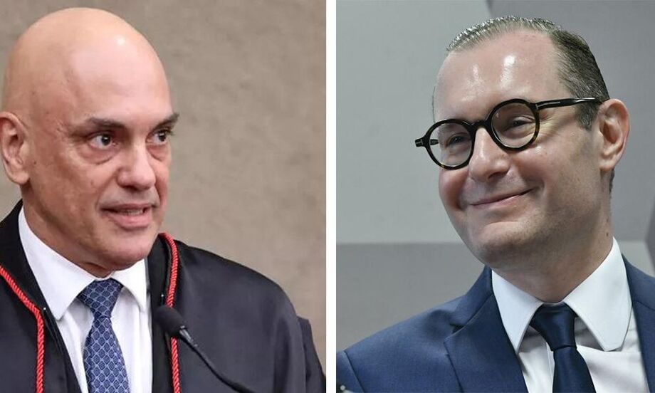 Os ministros Alexandre de Moraes (à esq.) e Cristiano Zanin; Zanin foi sorteado como relator do recurso da Starlink contra a decisão de Moraes.