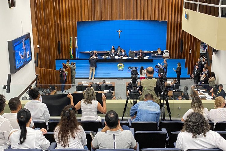 Grupo da Enfermagem de Mato Grosso do Sul, no mezanino do Plenário Deputado Júlio Maia.