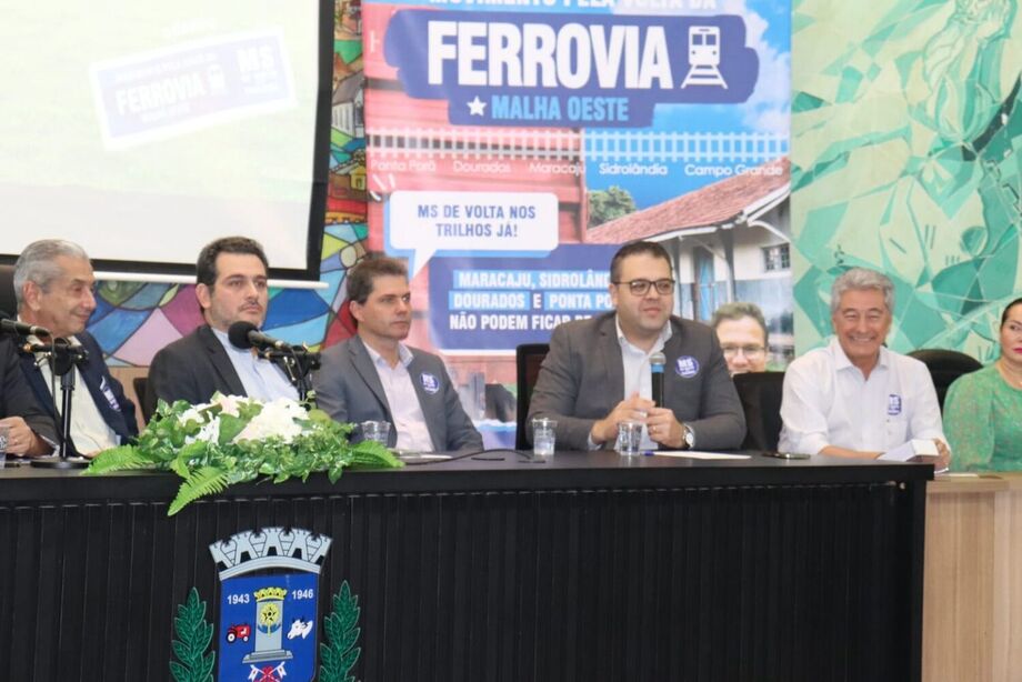 Alan Guedes, prefeito de Dourados, participa de audiência pública pela inclusão do ramal Campo Grande-Ponta Porã na Ferrovia Malha Oeste