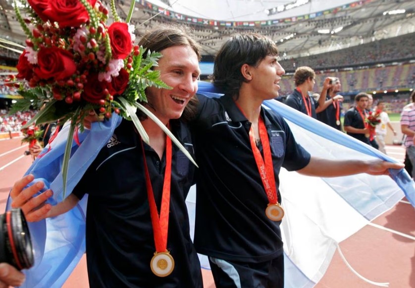 Messi e Aguero estiveram na campanha do bicampeonato olímpico da Argentina em Pequim-2008.