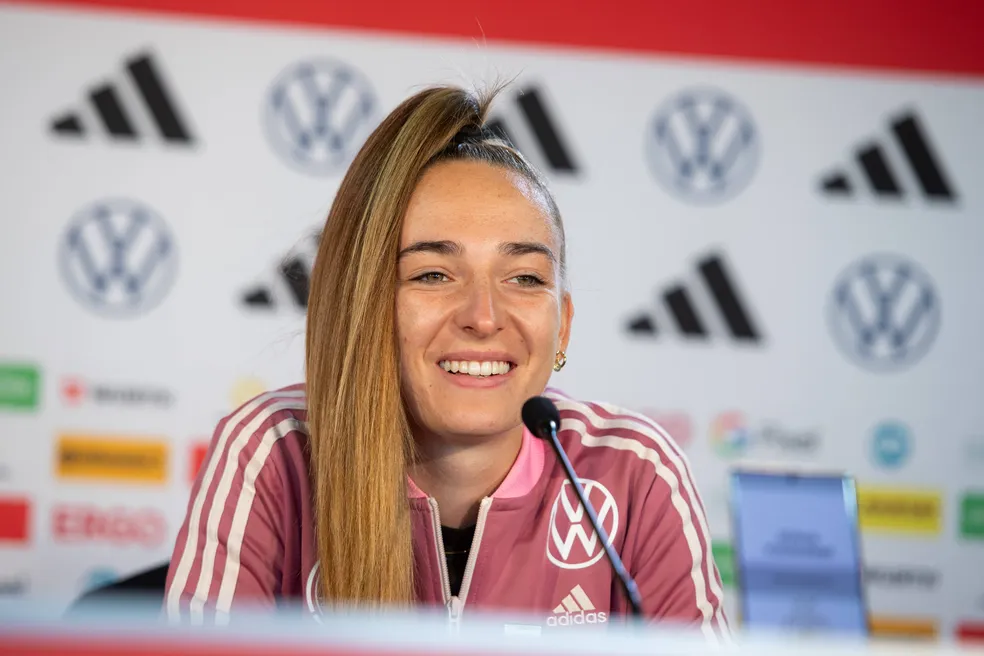 Sophia Kleinherne, jogadora da Alemanha, na Copa do Mundo feminina